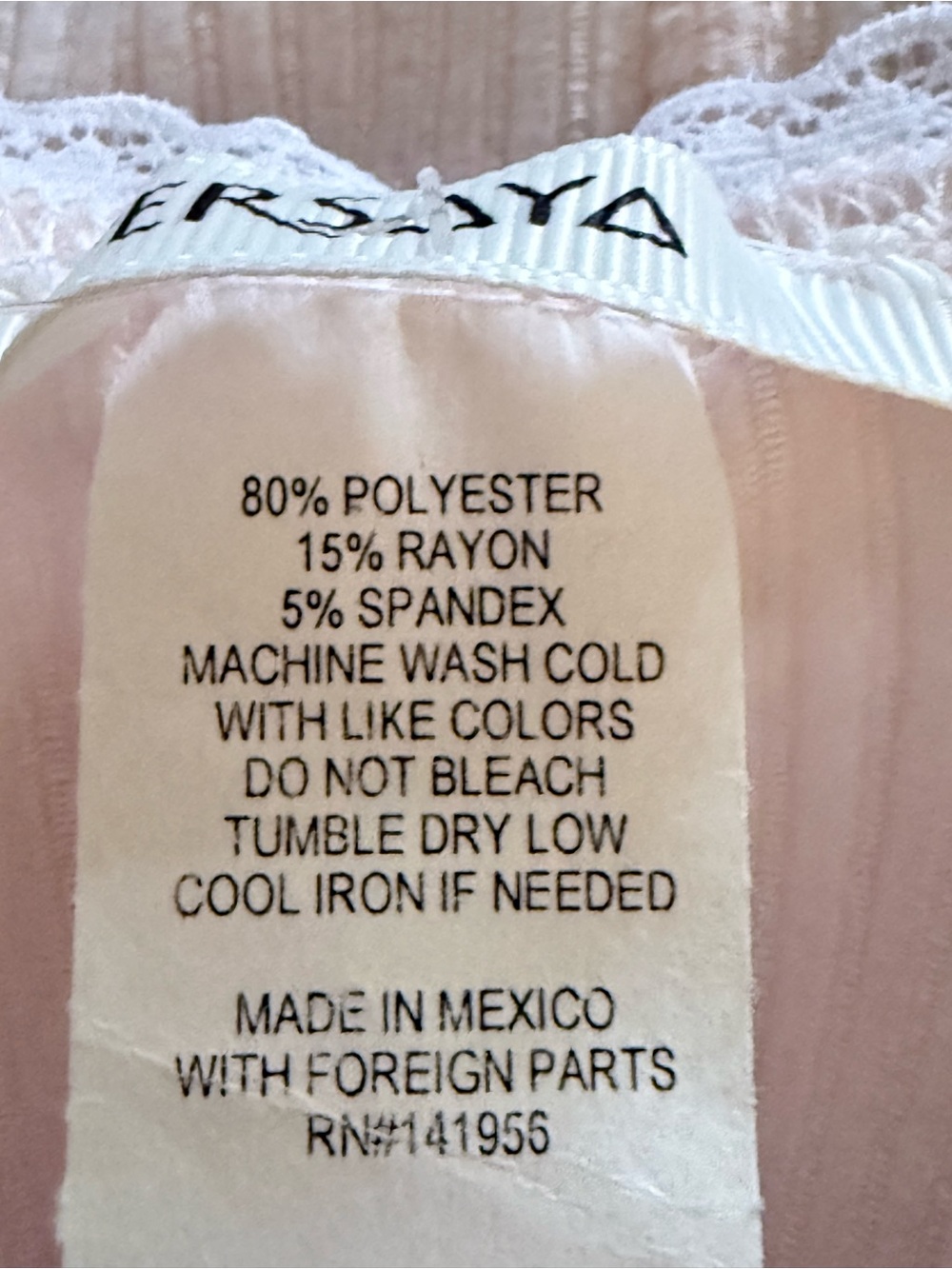 Persaya Light Pink Ribbed Lace-Trim Camisole Size Large (Juniors) - Picture 9 of 10